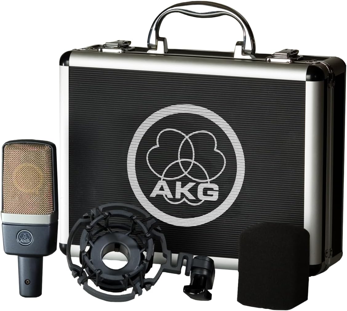 AKG Pro Audio C214 Studio Grade Professional Large Diaphragm, Single Capsule, Vocal and Instrument Condenser Microphone with Rugged Aluminum Carrying Case. XLR Connector. Gray with Gold - Image 5
