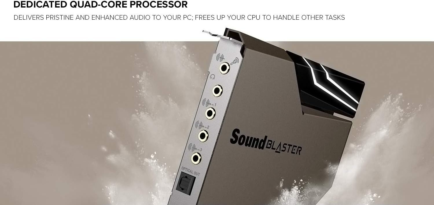 Creative Sound Blaster AE-7 Hi-Res Internal PCIe Sound Card, Quad-Core Processor, 127dB DNR ESS SABRE-class 9018 DAC, Xamp Discrete Custom Bi-amp, Discrete 5.1/Virtual 7.1, Dolby, DTS Encoding (Black) - Image 6
